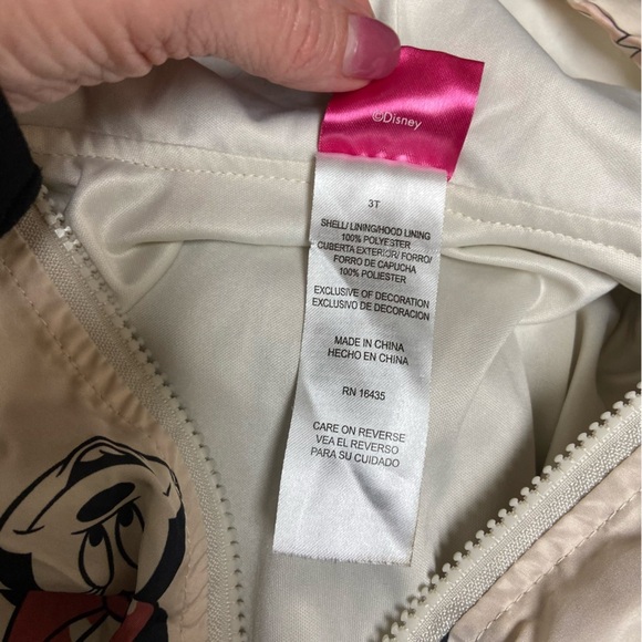 Disney Junior Minnie Mouse Girl’s Hooded Rain Jacket with Bow Size 3T Outdoors - Picture 7 of 12